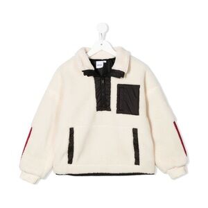BOSS Kids Cream and Black Faux-Shearling Jacket - size 14